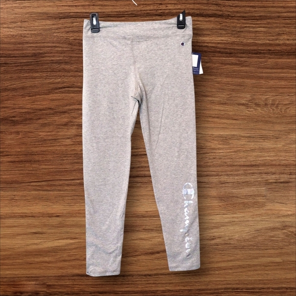 Champion Girls Signature Script Gray Athletic Leggings Size XL - Picture 1 of 4